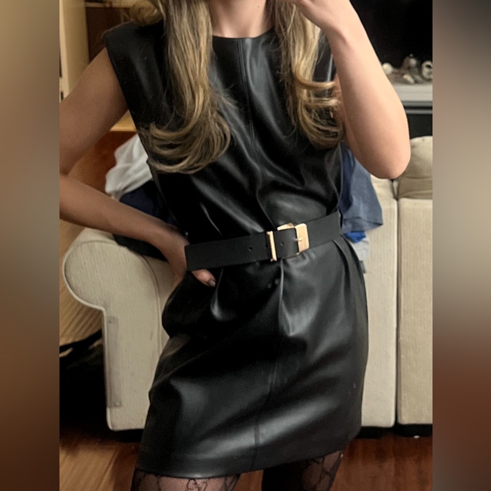 Zara leather dress with belt